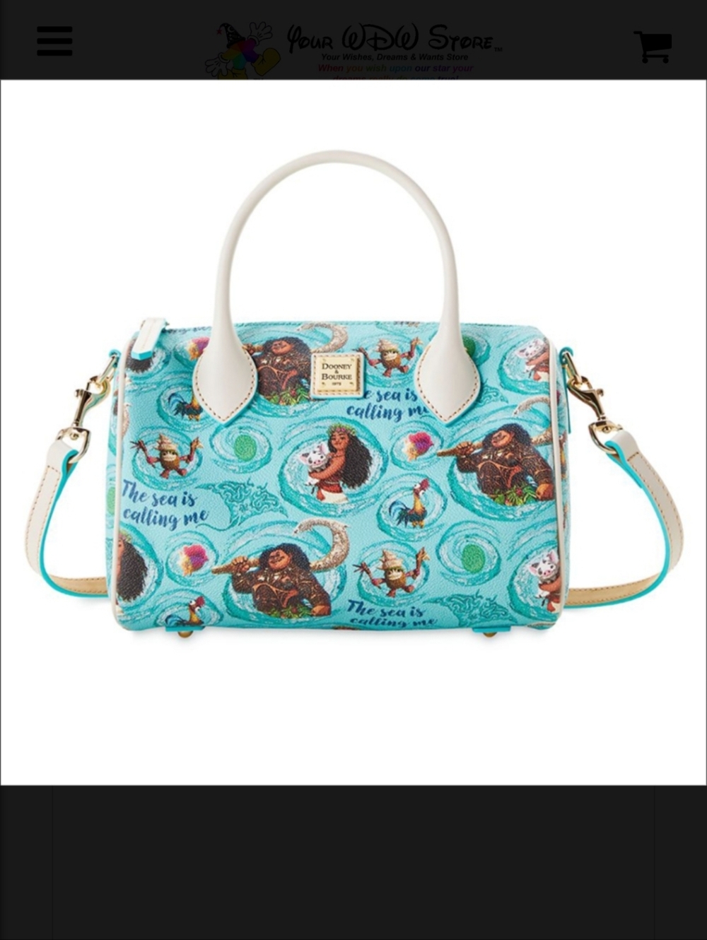 Disney Dooney & Bourke Moana Satchel with Cream Handles
